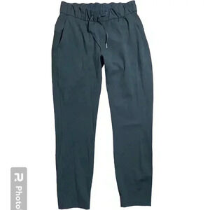Lululemon On The Fly 7/8 Crop Pants 4 High Rise Tapered Leg blue gray